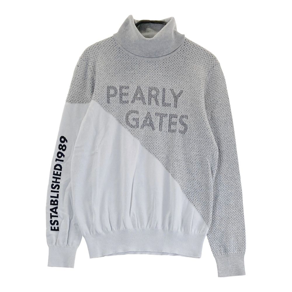 サイズ 0 PEARLY GATES パーリーゲイツ モデル 長袖 タートルネック ニットセーター グレー系 240101544752 ゴルフウェア レディース ストスト