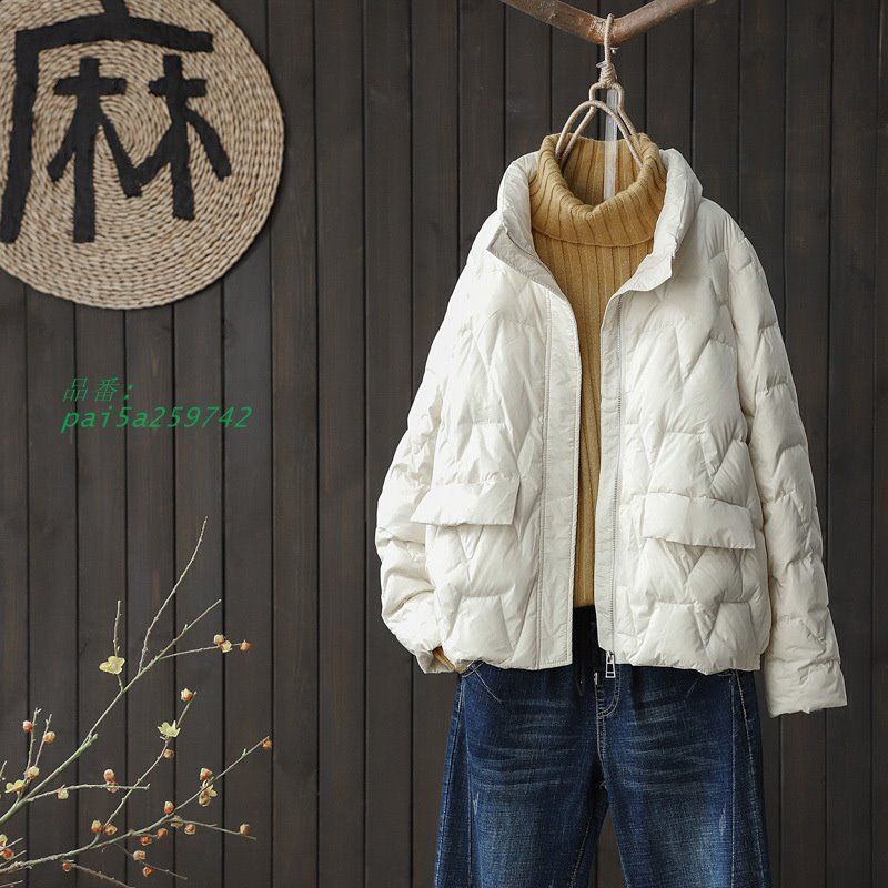 ショートのダウンジャケット レディース ダウンジャケット ダックダウン 暖かい 秋冬 ファー付き 着痩せ 防寒 通勤 かわいい シンプル 体型カバー 厚手 pai5a259742
