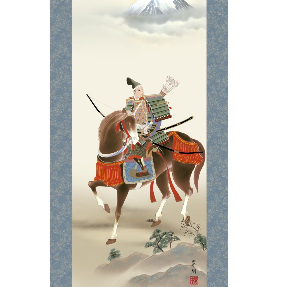 ショップ 掛軸 日本画 床の間 端午の節句 現代作家 節句画 尺三 行事