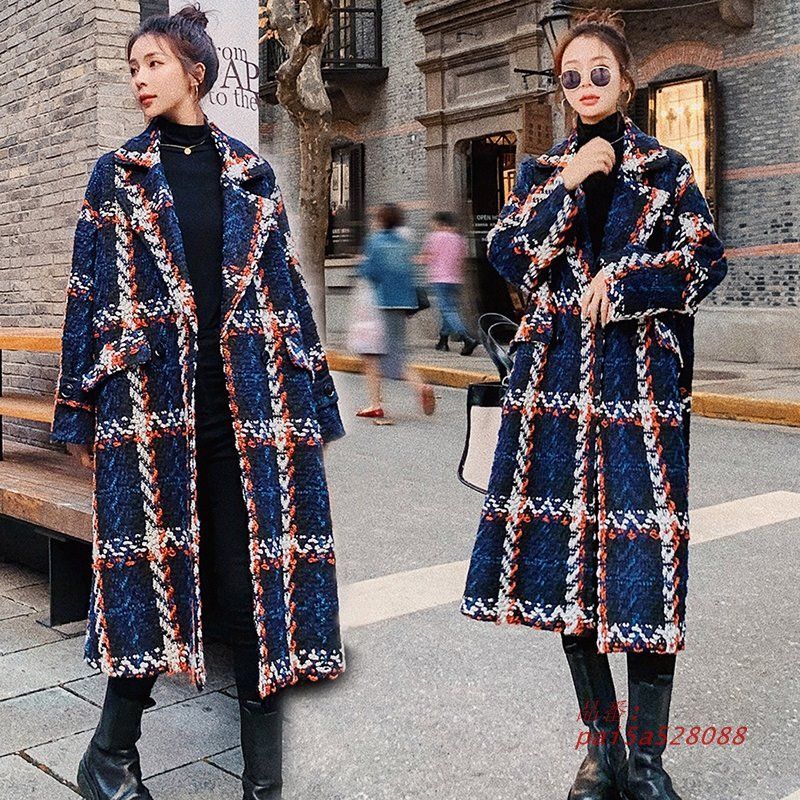 チェスターコート アウター コート レディース ロングコート 秋 上品 冬 コート ロング 冬 OL ママ ビジネスコート チェック柄 ウールタッチ レトロ pai5a528088