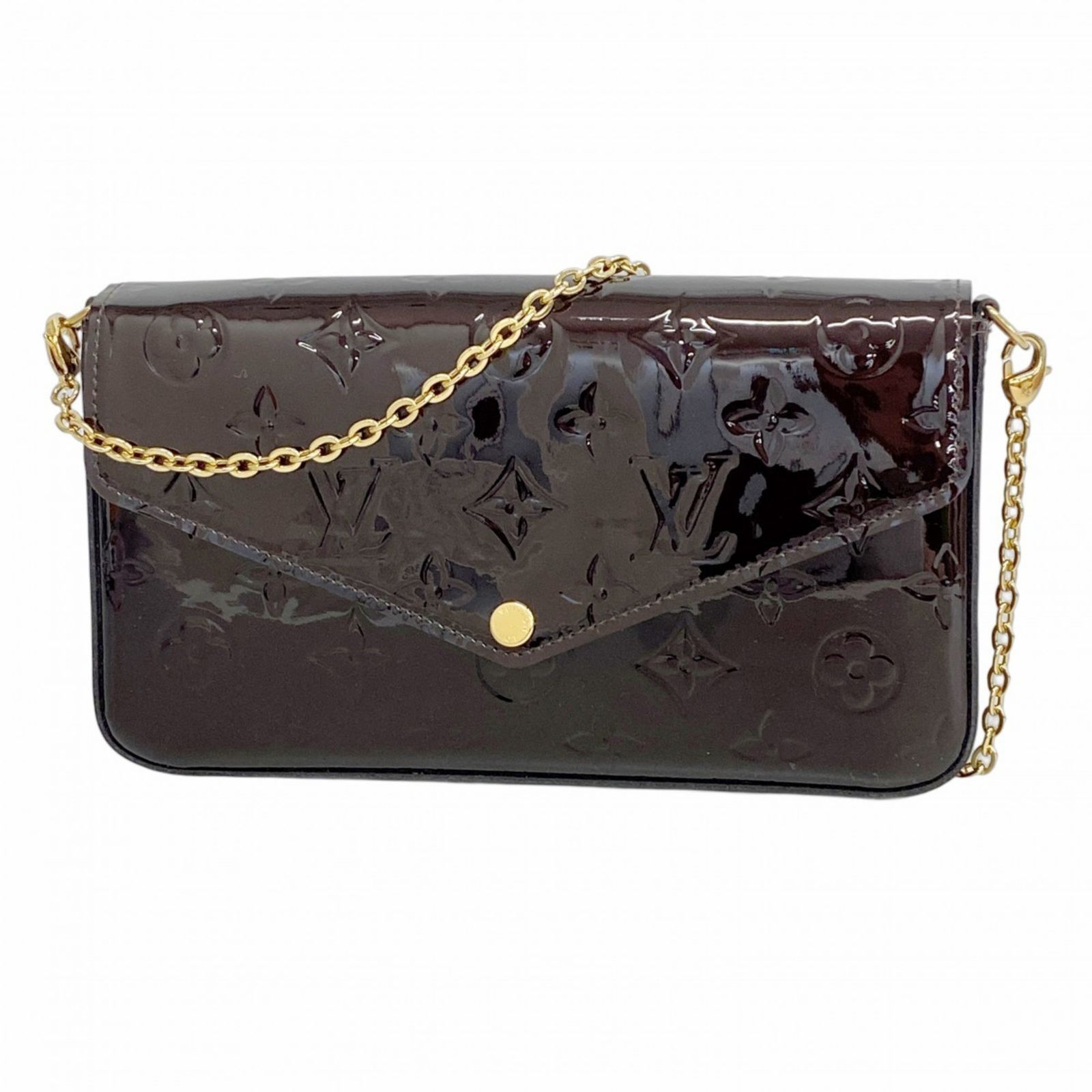 ルイ ヴィトン Louis Vuitton ルイ ヴィトン ショルダーウォレット ヴェルニ ポシェットフェリシー M61267 アマラントレディース