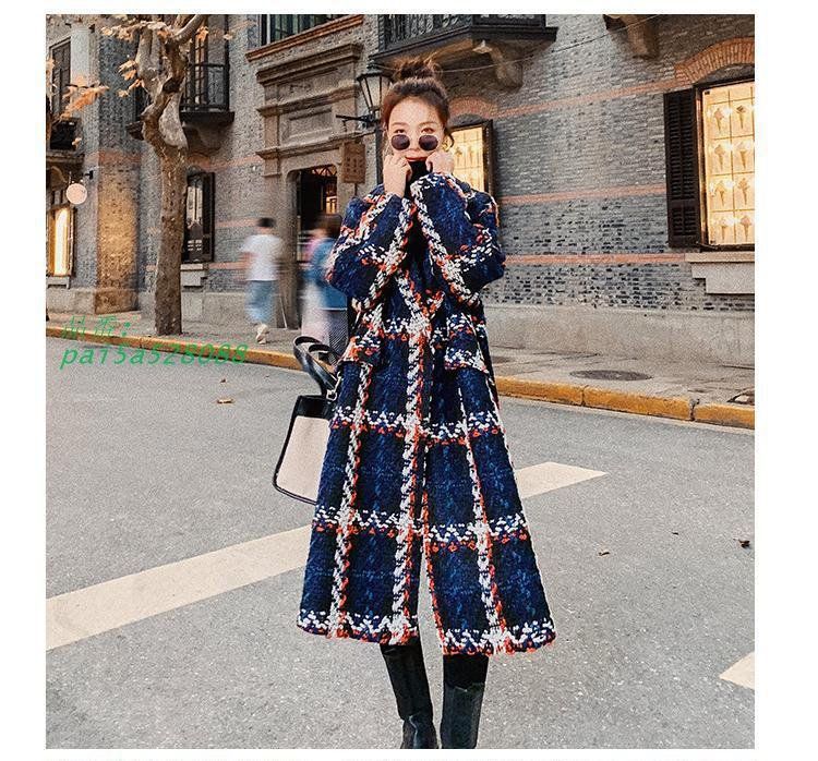 チェスターコート アウター コート レディース ロングコート 秋 上品 冬 コート ロング 冬 OL ママ ビジネスコート チェック柄 ウールタッチ レトロ pai5a528088