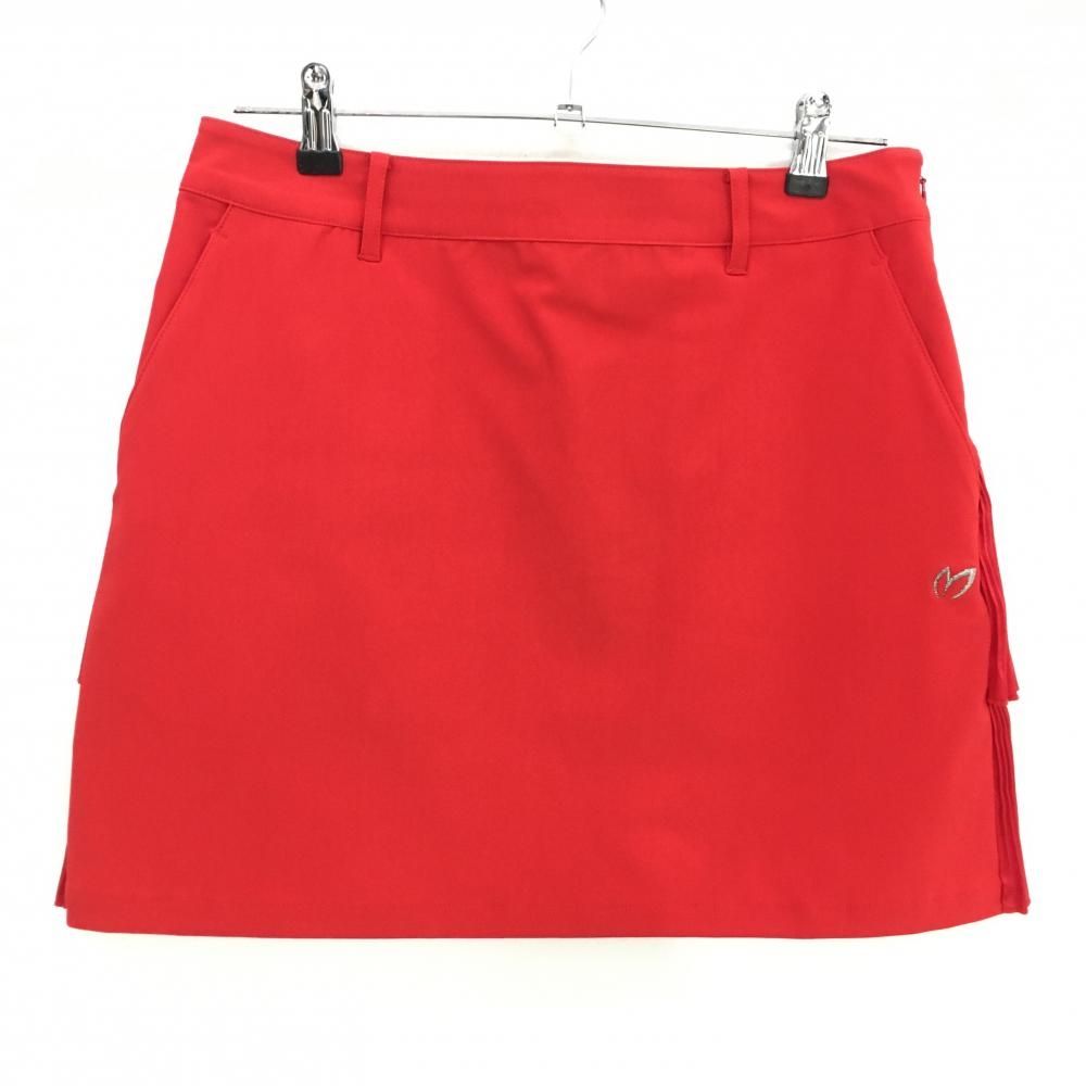 超 マスターバニー ストレッチスカート レッド 後ろ2段フリル レディース 2 L ゴルフウェア MASTER BUNNY EDITION