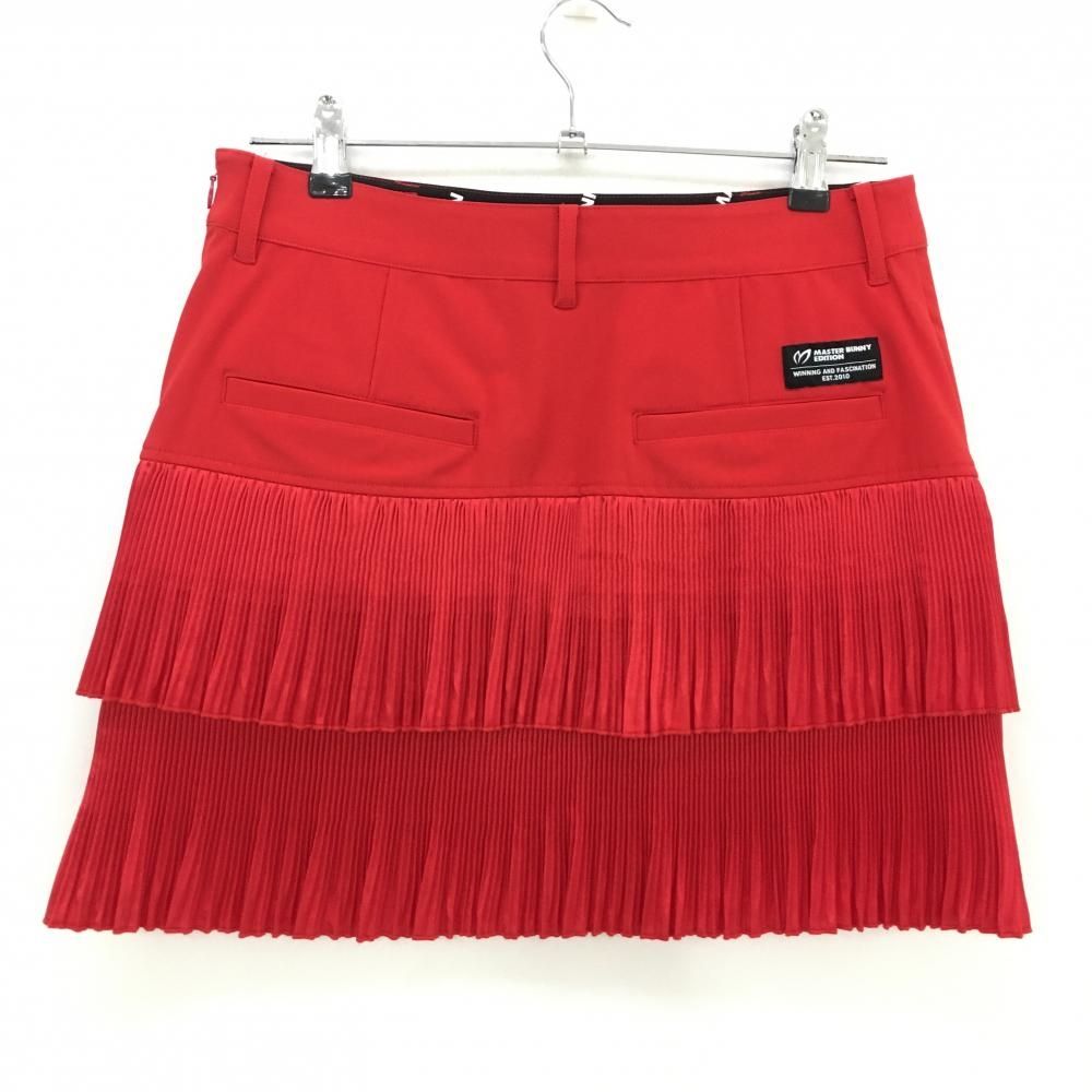 超 マスターバニー ストレッチスカート レッド 後ろ2段フリル レディース 2 L ゴルフウェア MASTER BUNNY EDITION