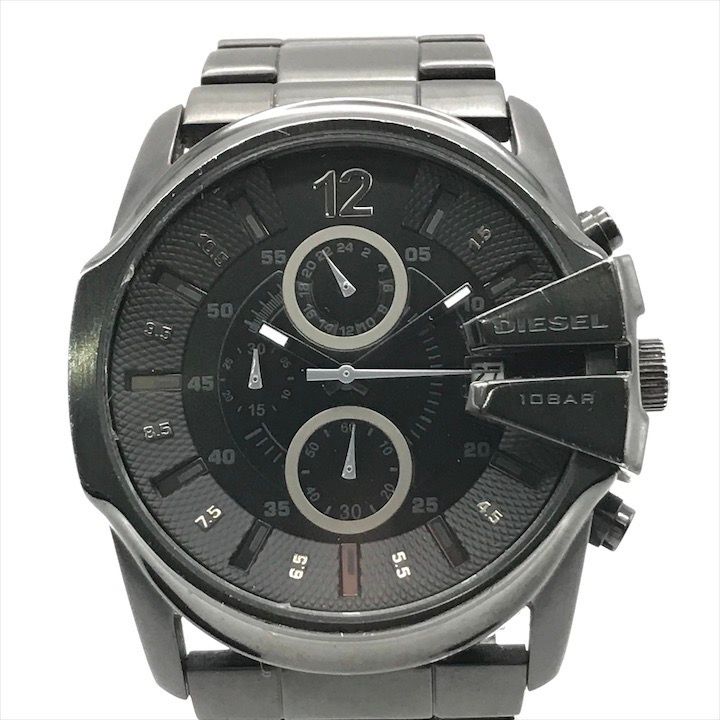 良品 DIESEL ディーゼル マスターチーフ DZ 4180 腕時計 ウォッチ メンズ 防水 クオーツ アナログ クロノグラフ ブラック r228