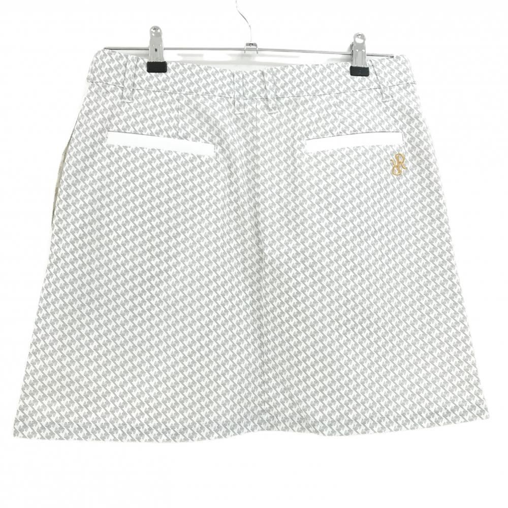 超美品】レザレクション スカート 白×グレー系 後面総柄 裏地付