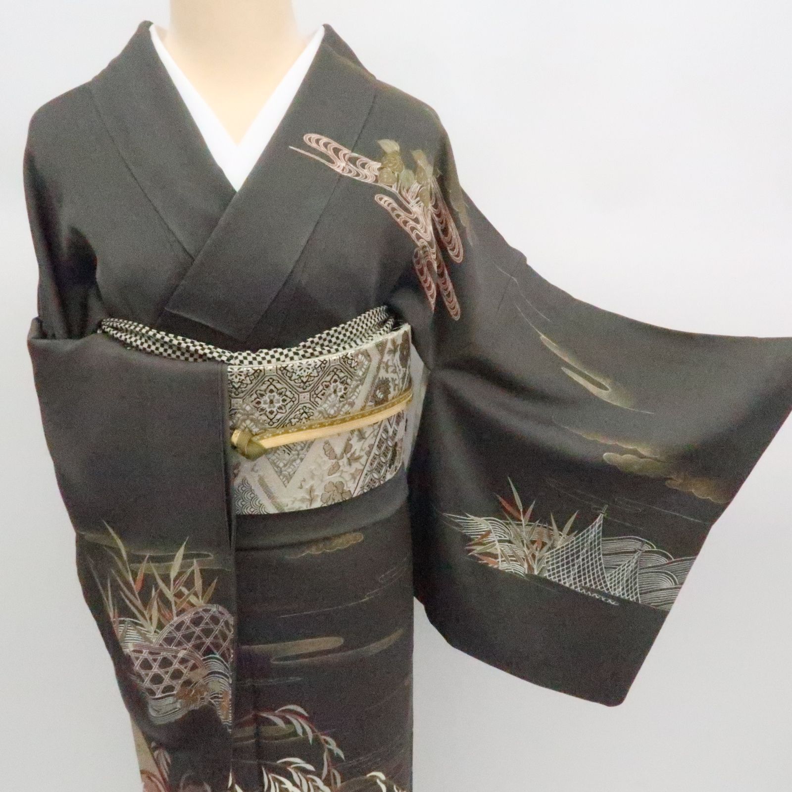 ✾まめ藤✾m2273 正絹 ますいわ屋 トールサイズ 手縫い仕立て 訪問着