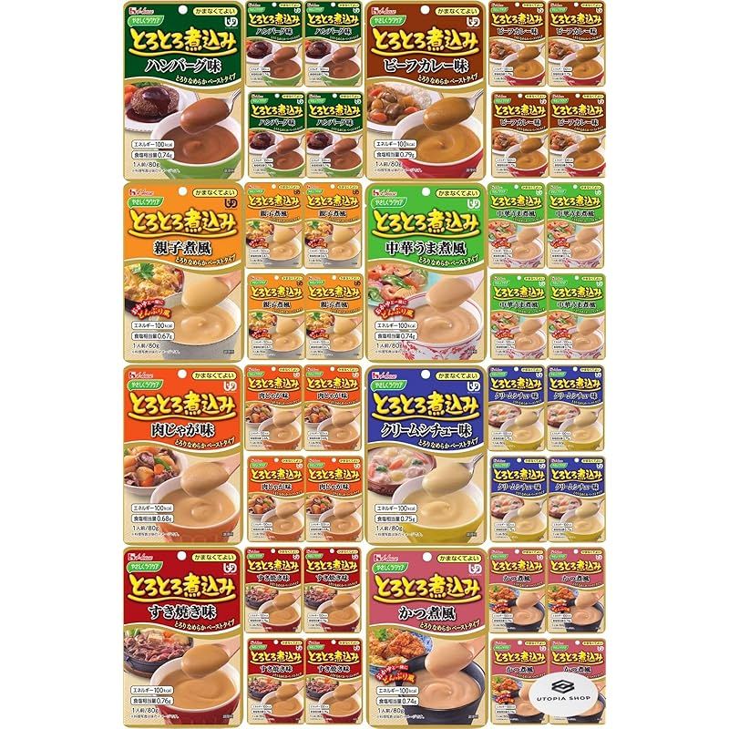 ハウスギャバン やさしくラクケア とろとろ煮込み シリーズ 食べ比べ アソート 介護食 8種 8種×各5袋