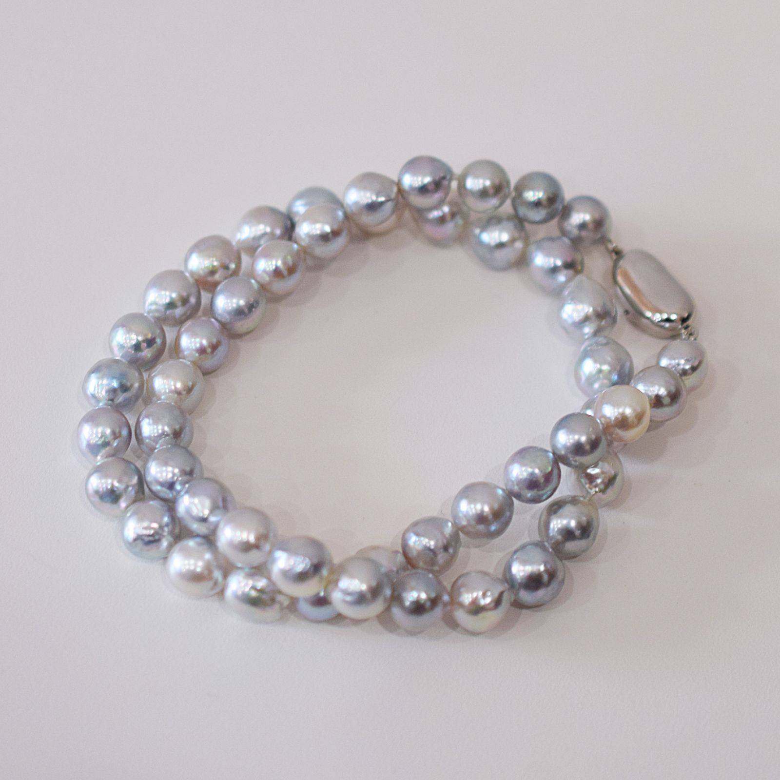 pg101 8mm - 9mm バロック バロックパール ナチュラル ネックレス あこや真珠 チョーカー 珍珠 本真珠