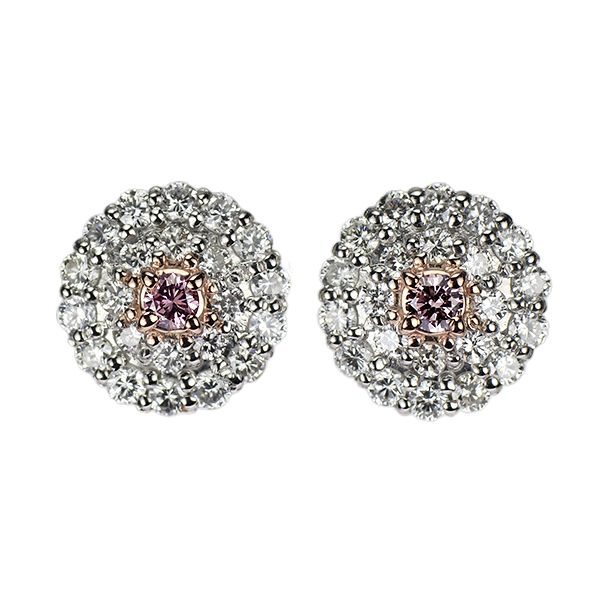 Pt900天然ピンクダイアモンドピアス 新品 希少 Pt900 天然ピンク ダイヤモンド ピアス 0.080ct FIPP VS2