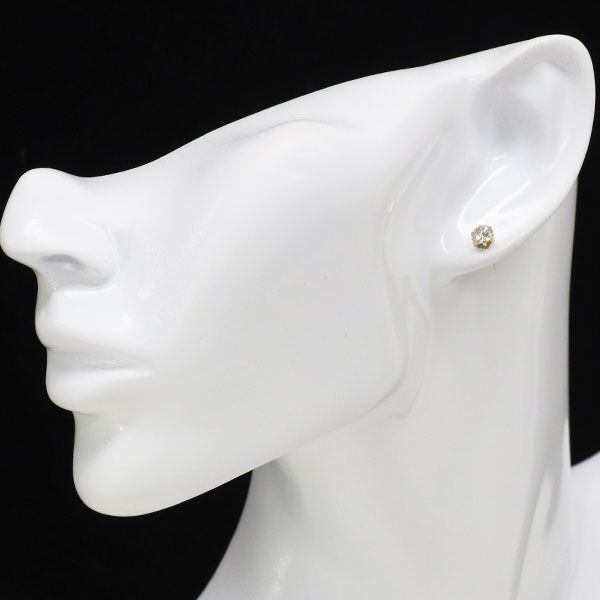 新品 K18YG ダイヤモンド ピアス 0.644ct G/H I1 Poor - メルカリ