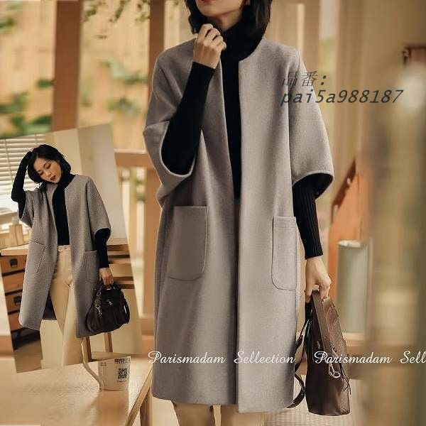 ノー ミセスコート 5分袖 ひざ丈 ロングコート 上品 高品質防寒 暖かい pai5a988187