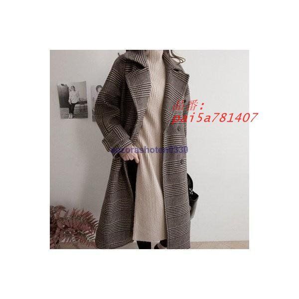 レディース チェスターコート アウター ロングコート チェック柄 ダブルブレスト OL オフィス スーツ風 コート 通勤 大人 カジュアル pai5a781407