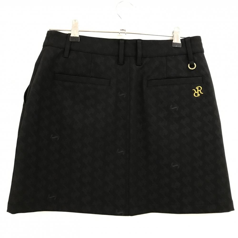 超 レザレクション スカート 黒 地模様 ストレッチ レディース L ゴルフウェア Resurrection