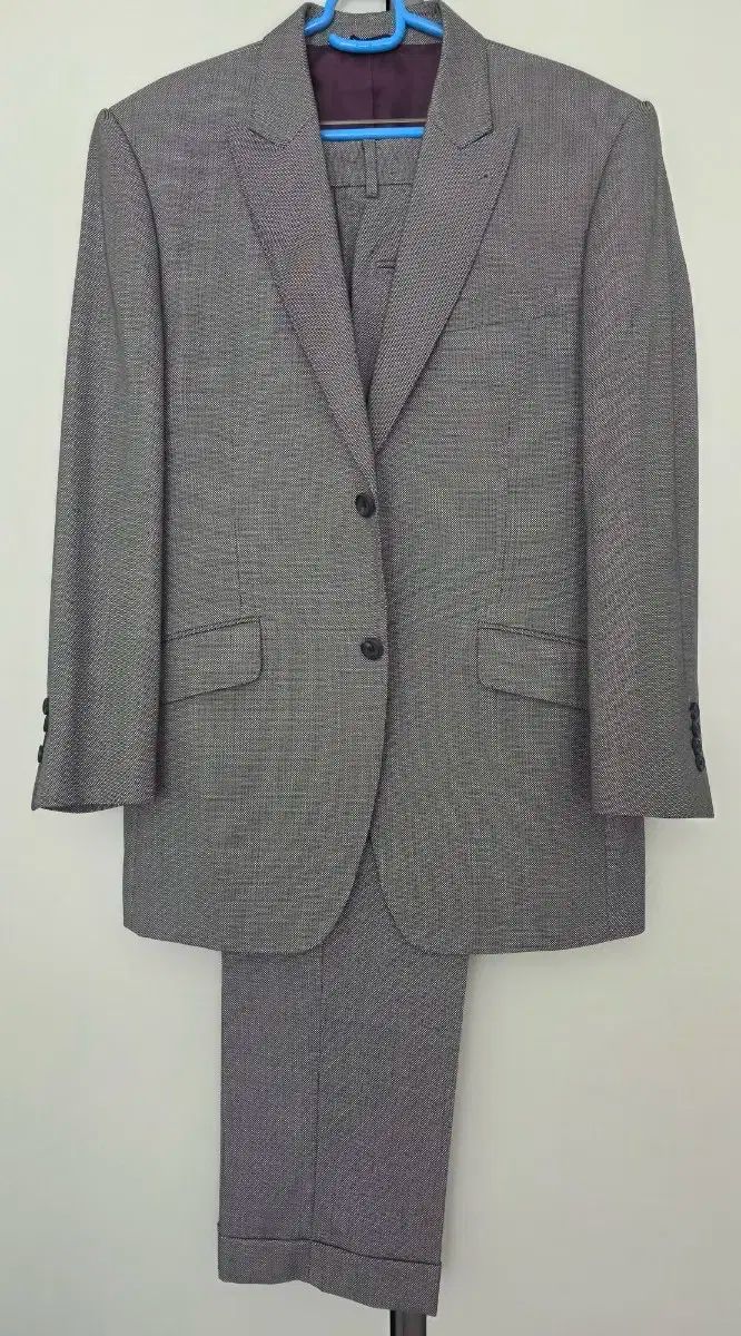 メリノウール Birds eyes グレー オーダーメイドスーツ 背広 L