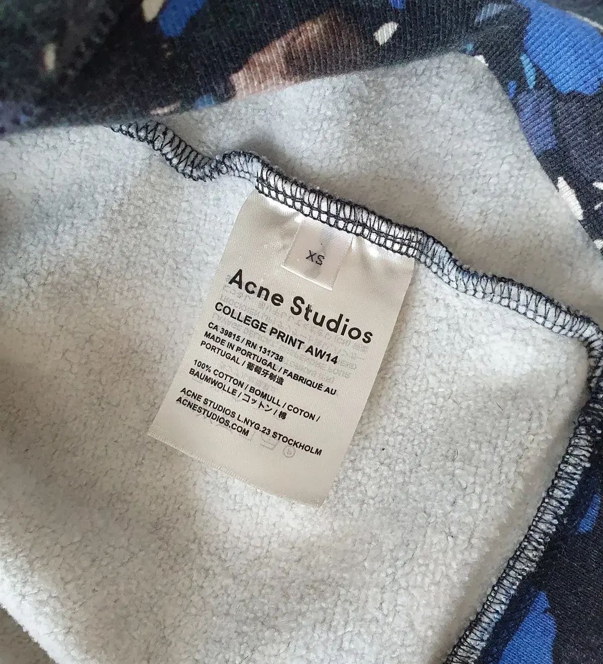  Acne Studios アクネストゥディオズ カレッジプリント 起毛 スウェット トレーナー スウェット トップス