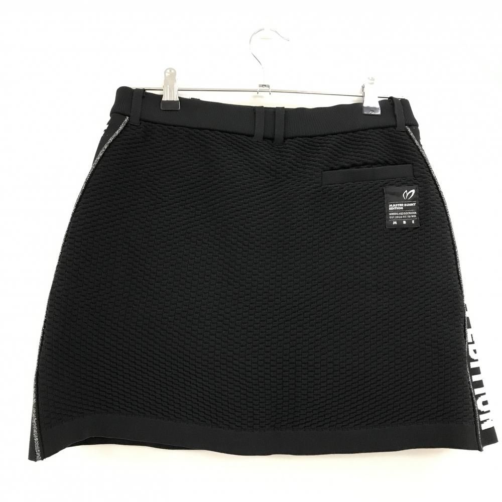超 マスターバニー ニットスカート 黒×白 ウエストゴム サイドロゴ 裏地付 レディース 2 L ゴルフウェア MASTER BUNNY EDITION