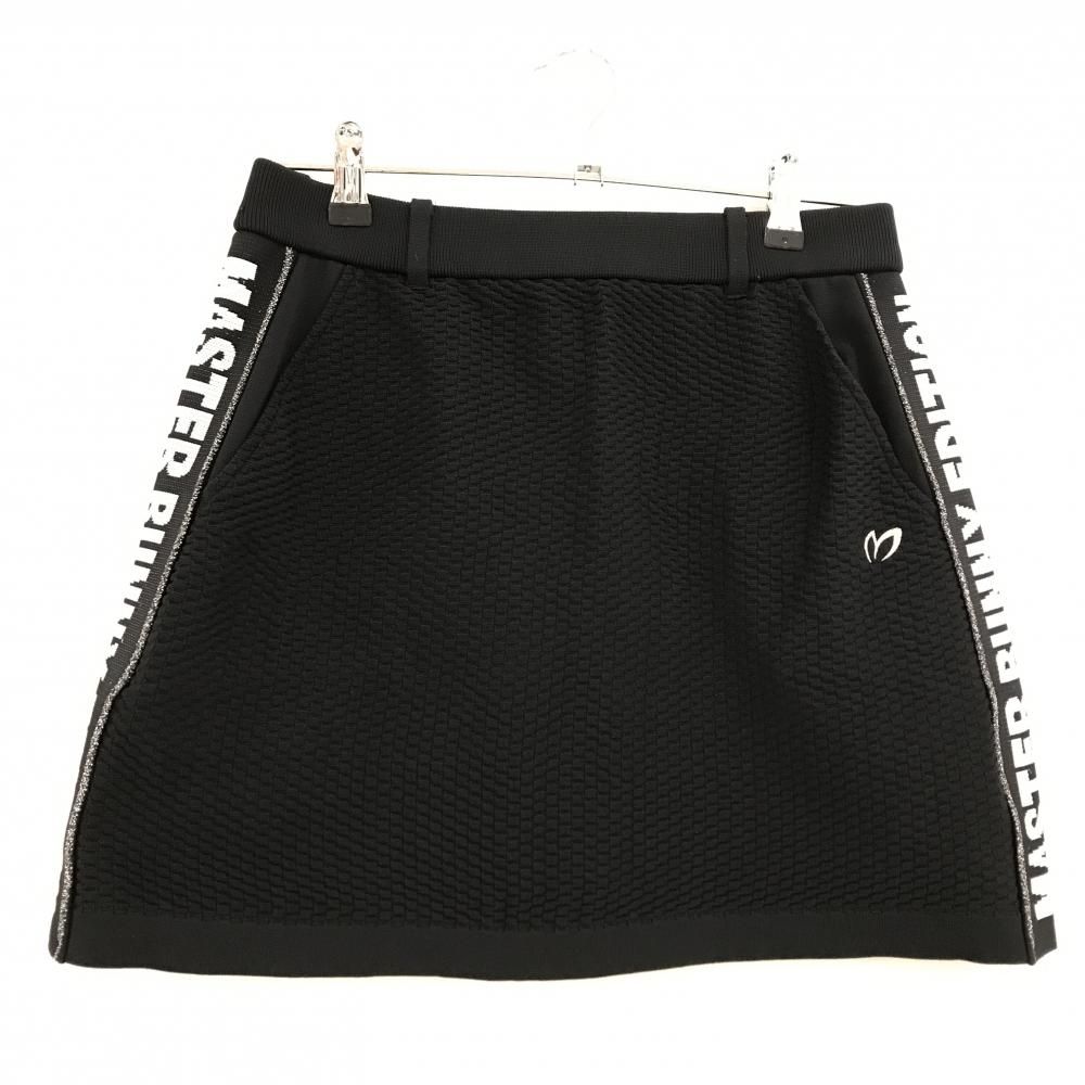 超 マスターバニー ニットスカート 黒×白 ウエストゴム サイドロゴ 裏地付 レディース 2 L ゴルフウェア MASTER BUNNY EDITION