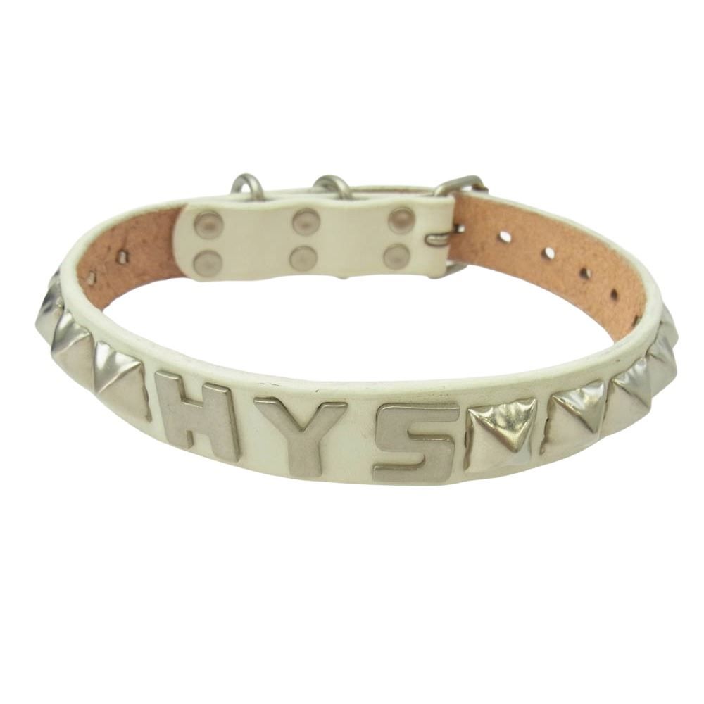 HYSTERIC GLAMOUR ヒステリックグラマー STUDS スタッズ レザー ドッグ チョーカー ホワイト系