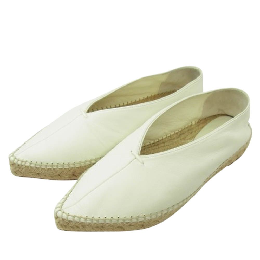CELINE セリーヌ フィービー期 ポインテッドトゥ パンプス エスパドリーユ ホワイト系 37