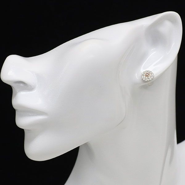 新品 希少 Pt900 天然ピンク ダイヤモンド ピアス 0.089ct FIP