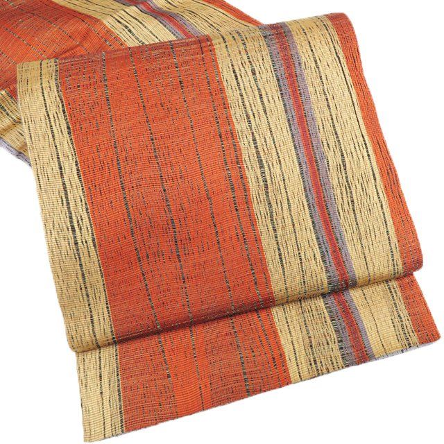 袋帯 正絹 カジュアル 全通 仕立て上がり 博多織 小森久 草木染 リバーシブル マルチ 多色 きもの北條 A1290-13