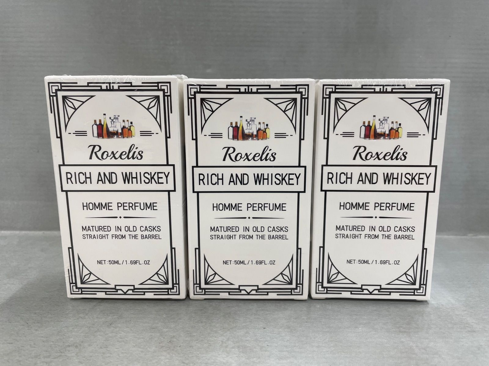 W1480 Roxelis Rich and Whiskey Homme Perfume 50ml 計3点セット 280207