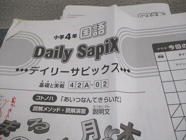 SAPIX 国語 サピックス 小4 小学4年 デイリー⁄スプリング⁄サマー 計95回分