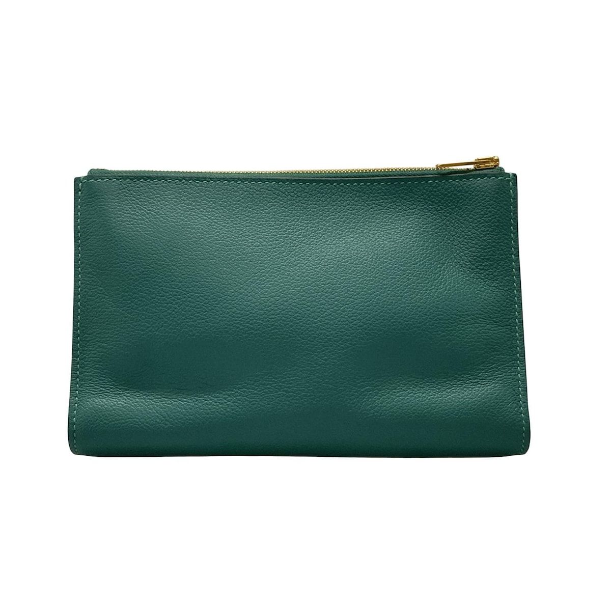 HERMES エルメス ポーチ ジップアンゴー ヴェールヴェルティゴ ゴールド金具