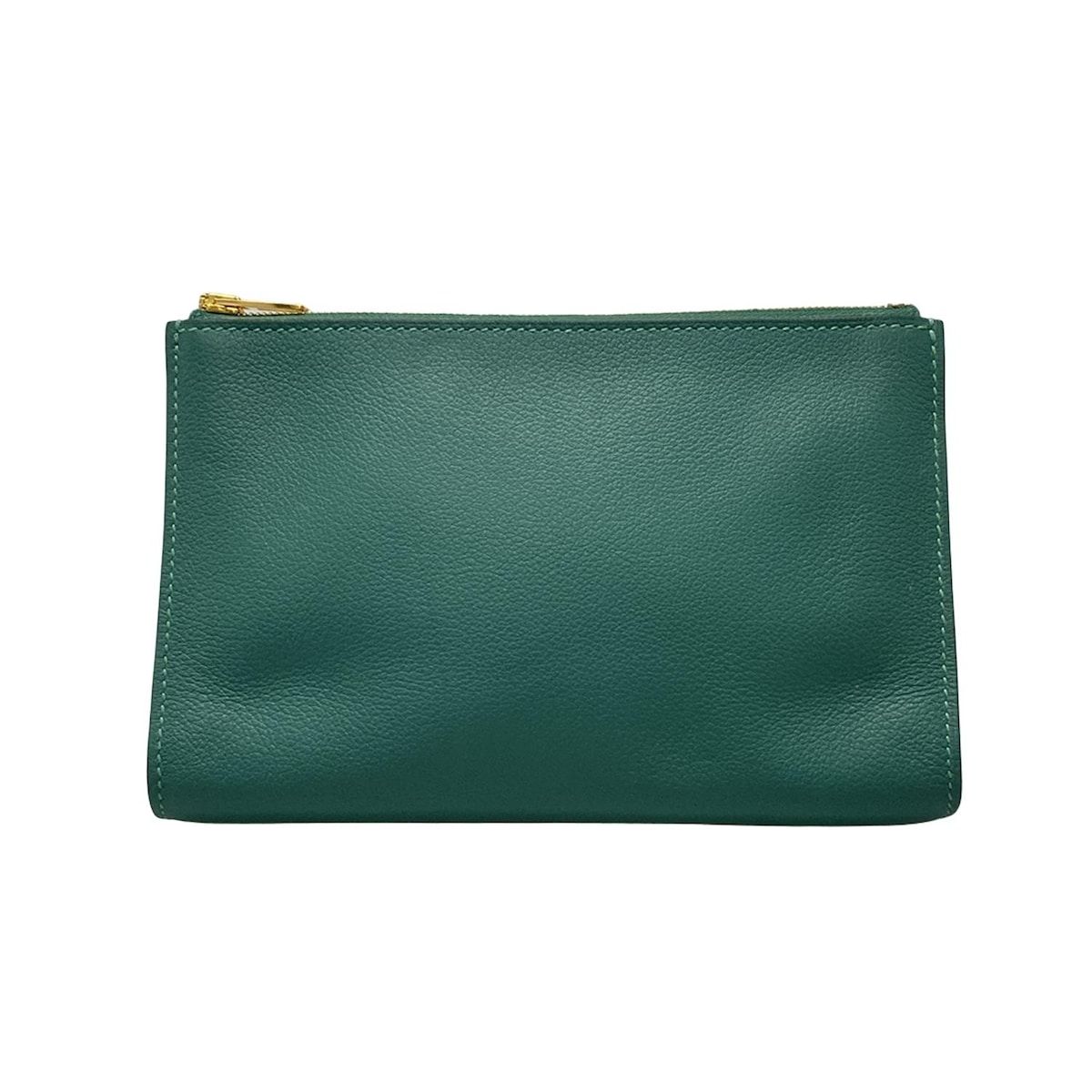 HERMES エルメス ポーチ ジップアンゴー ヴェールヴェルティゴ ゴールド金具