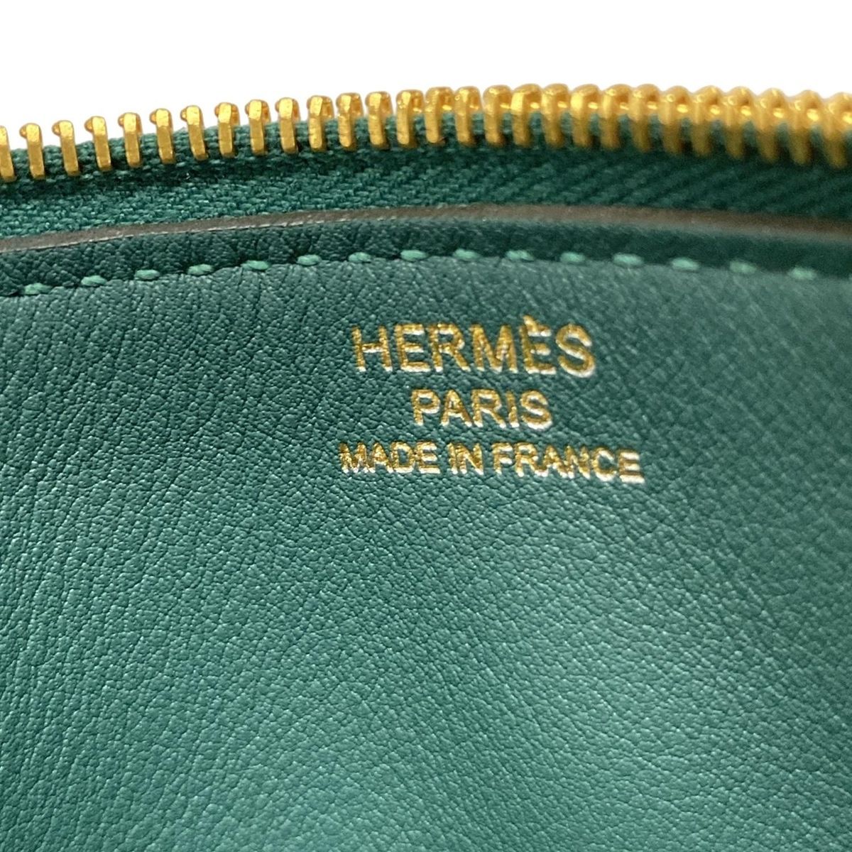 HERMES エルメス ポーチ ジップアンゴー ヴェールヴェルティゴ ゴールド金具 DECORATOM_COM_BR
