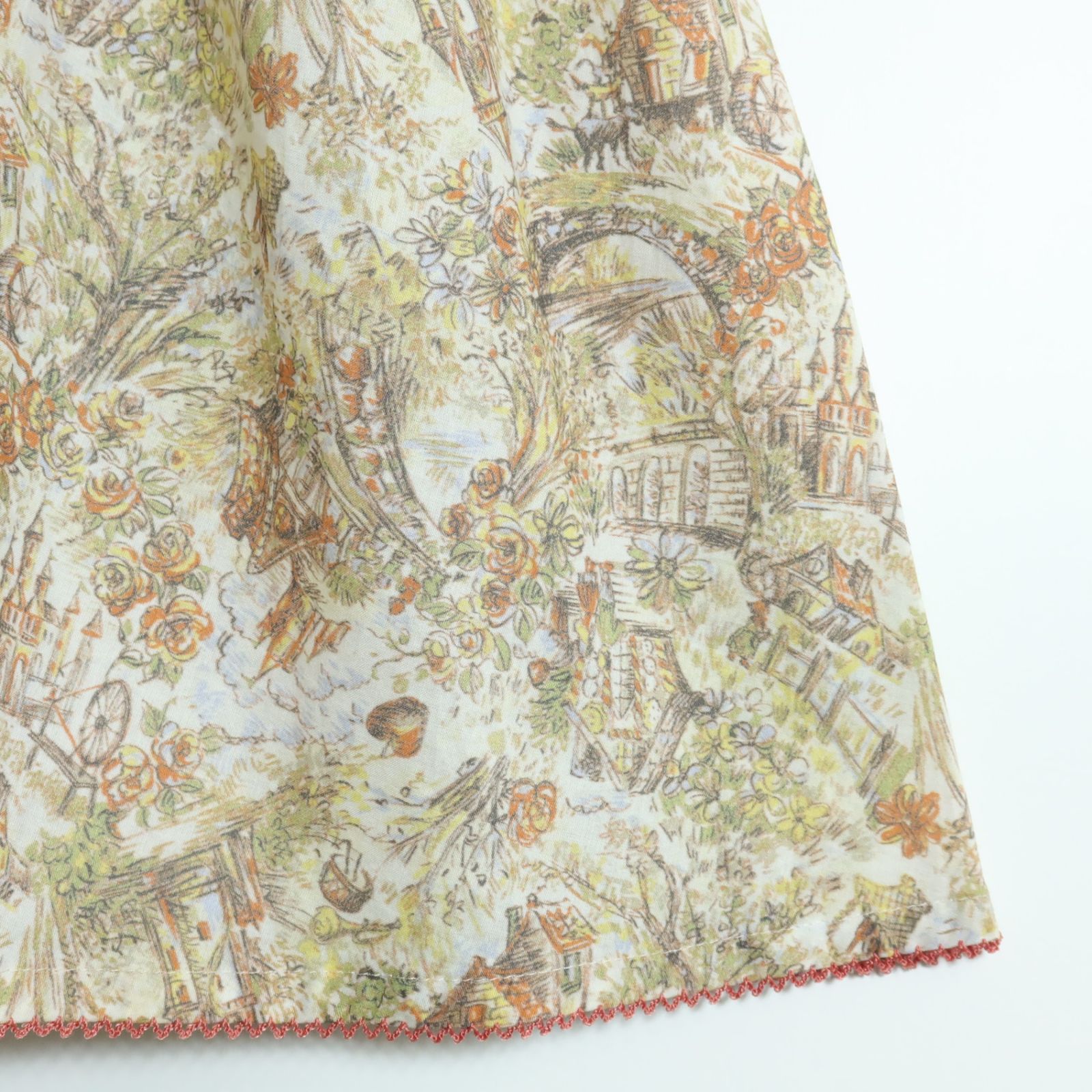 極美品】ピンクハウス☆風景スケッチ柄♪ 半袖ワンピース ミックス系  