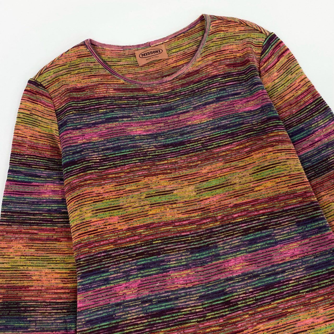 MISSONI ミッソーニ　ニット　膝下丈ワンピース 75j29 MISSONI ミッソーニ 長袖ニットワンピース ボーダー 膝丈