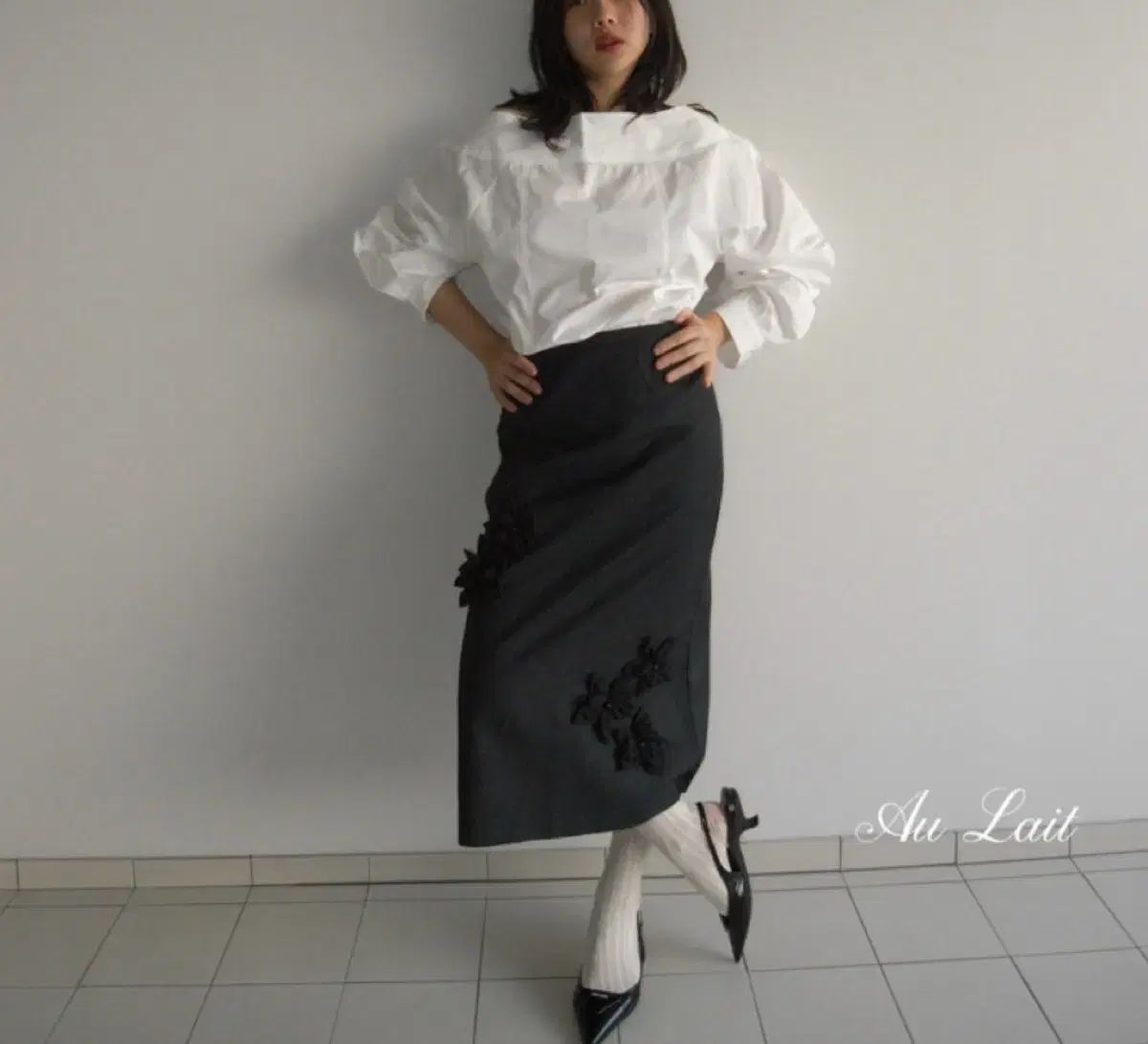 スカート チャコール