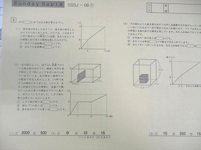 SAPIX サピックス SS特訓(SSSJｰ01～14) 算数 通年セット 【全14回分