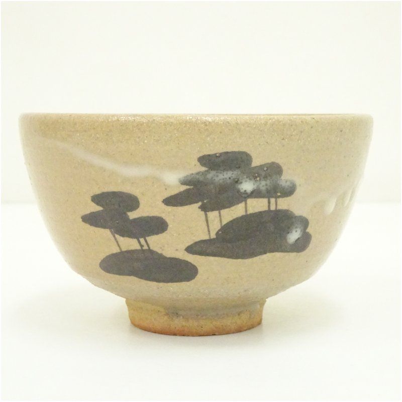 唐津焼 十三代中里太郎右衛門窯造 絵唐津茶碗 共箱 茶道 抹茶 おしゃれ 抹茶茶碗 抹茶碗 和食器 レトロ 茶器 骨董 茶わん 茶会 茶の湯