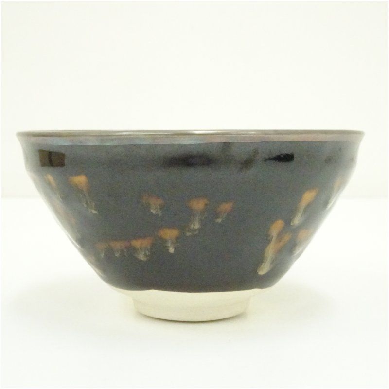 玳皮盞花鳥天目茶碗