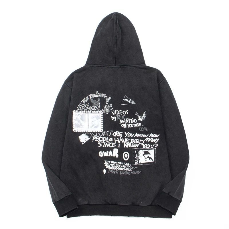 ♥ h アメリカンハイストリート ヴィンテージウォッシュ ダメージ加工 ジップアップ フーディー スウェットパーカー 男女兼用 秋冬 カジュアル アウター トレンド 2025