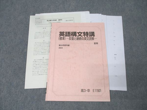 駿台 英語構文特講(標準) 反復と継続の英文読解 テキスト 2024 夏期 大島保彦 007s0D 駿台 英語構文特講(標準) 反復と継続の英文読解 テキスト 2024 夏期