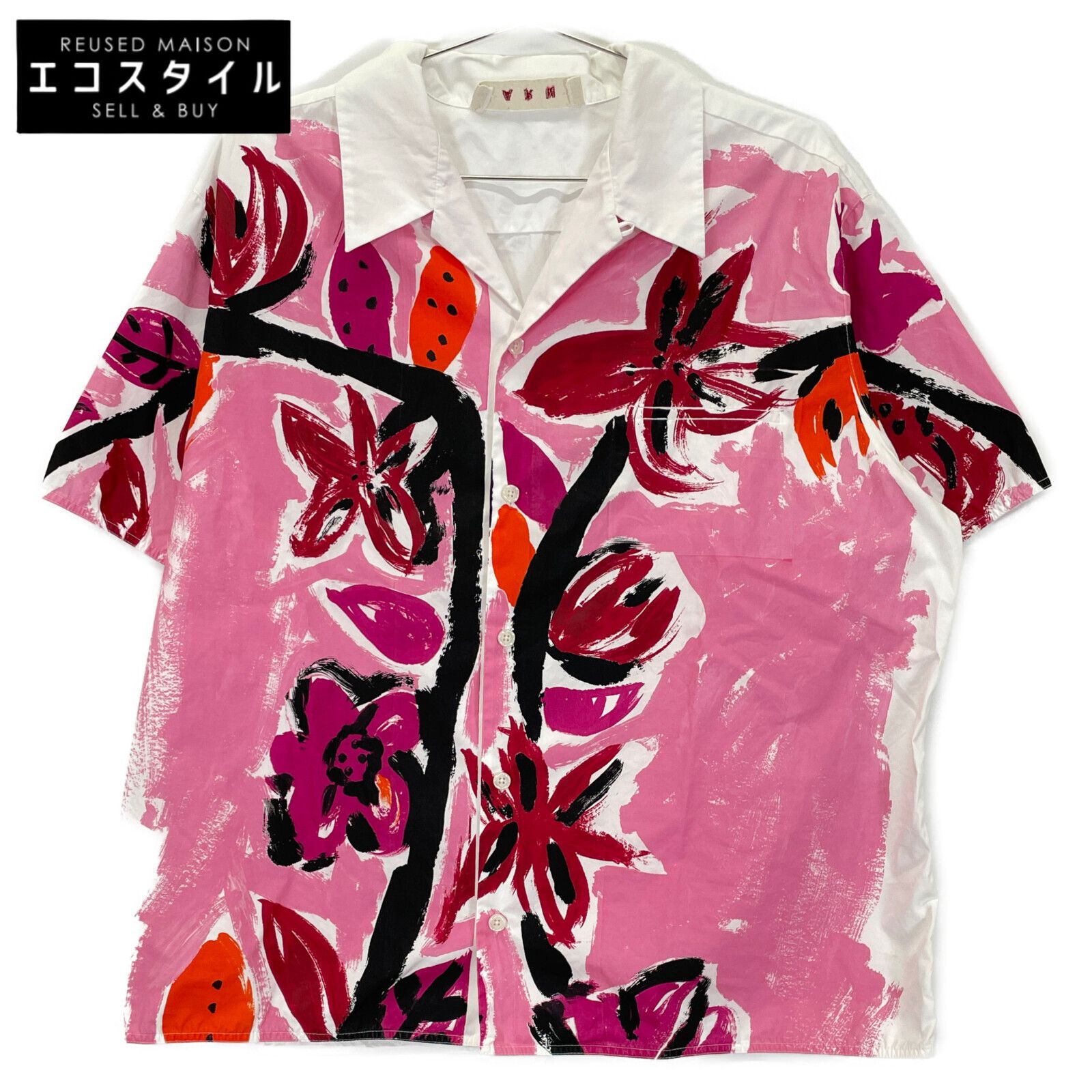 MARNI マルニ ホワイト 20年 フローラルプリント 半袖シャツ 42