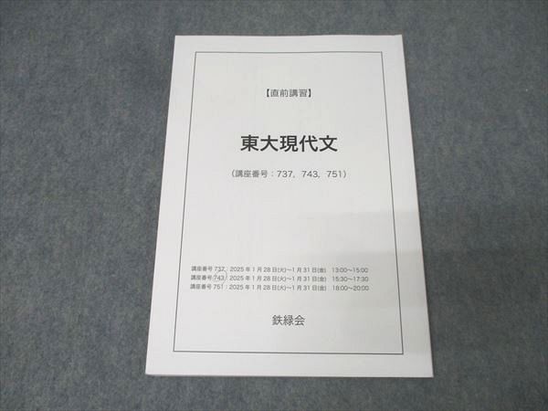 鉄緑会　東大現代文 鉄緑会 東京大学 東大現代文 国語テキスト 2024 直前 008s0C - メルカリ
