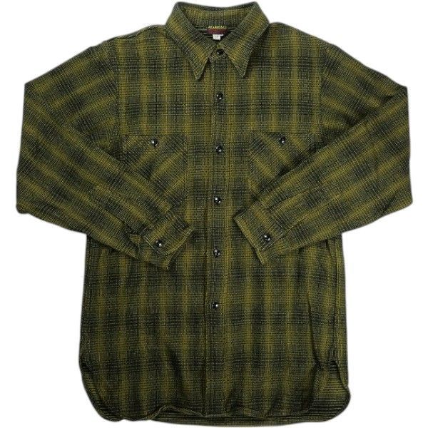 Size 15 At Last ＆ Co アットラスト BUTCHER PRODUCTS ブッチャープロダクツ HEAVY FLANNEL CHECK SHIRT 長袖シャツ 黄 品-良い 20828664