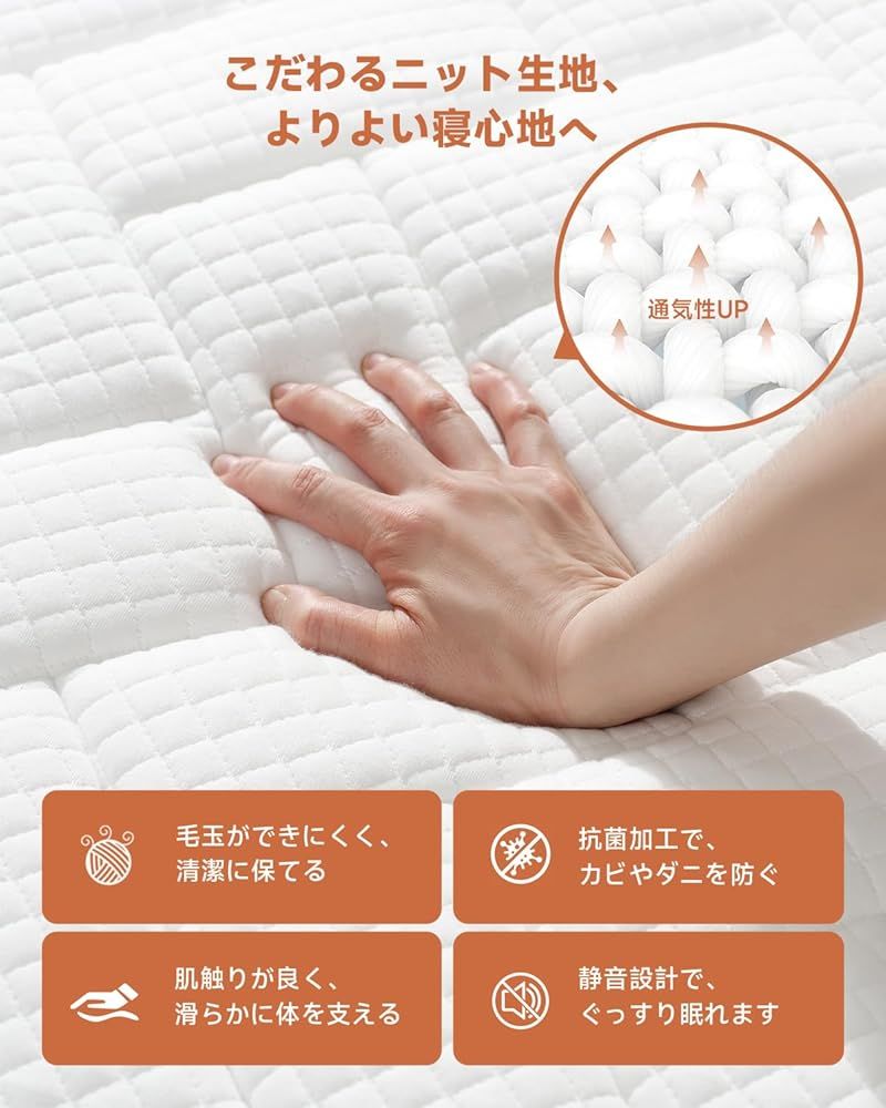 １ Z-HOM マットレス クイーン 厚20cm 160 195 20cm グレー NEXPOTALLINN_EU