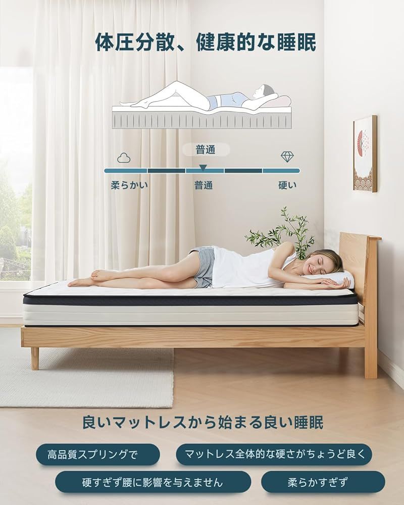 １ Z-HOM マットレス ダブル 厚さ17cm 140 195 17cm ホワイト