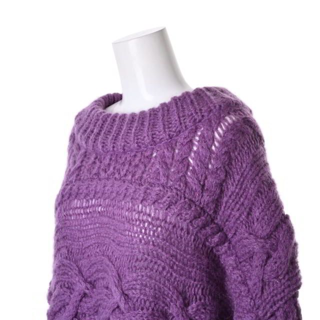 MAISON EUREKA オーバーサイズ モヘア混 ケーブル ニット - メルカリ