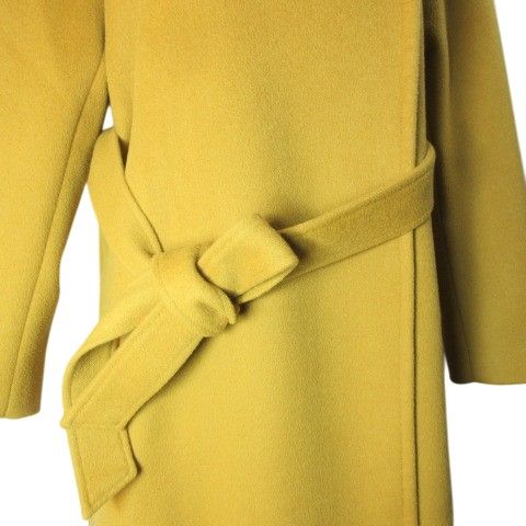 ジャーナル レリューム JOURNAL STANDARD relume 20AW LANA WOOL 140 ビック コート ロング 20020462102030 オーバーサイズ ベルト付き 小さいサイズ 34 XS相当 黄 イエロー X GULLKHAN_COM