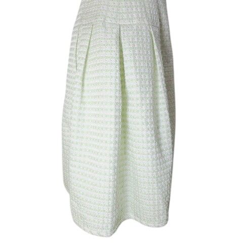 【美品】Rene 膝丈ツイードワンピース TISSUE ノースリーブ 34 ルネ Rene ツイード ノースリーブワンピース TISSUE ビジュー 34