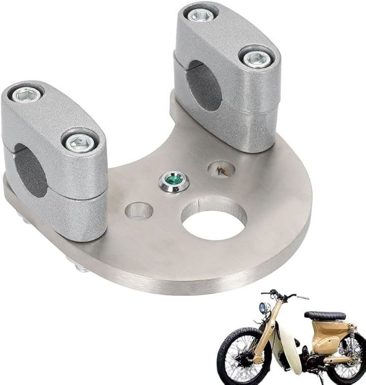 新品　スーパーカブ バーハンドル キット 汎用 カスタムパーツ 銀 シルバー one+lifestyle 互換品 ハンドルポスト ホンダ用 バーハン化キット