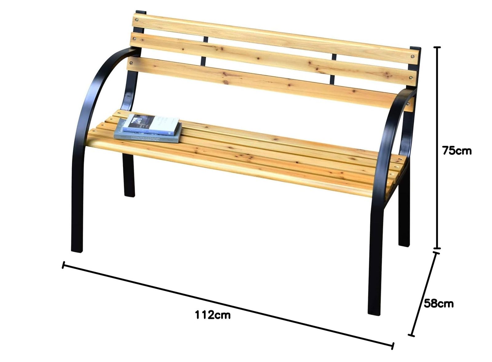 天然木 お庭 スチール ベランダ 幅112×奥行58×高さ75cm テラス バルコニー ガーデンベンチ 休憩所 ガーデンマスター Gardenmaster LC-D08C MARWIL-DEMENAGEMENTS_CH