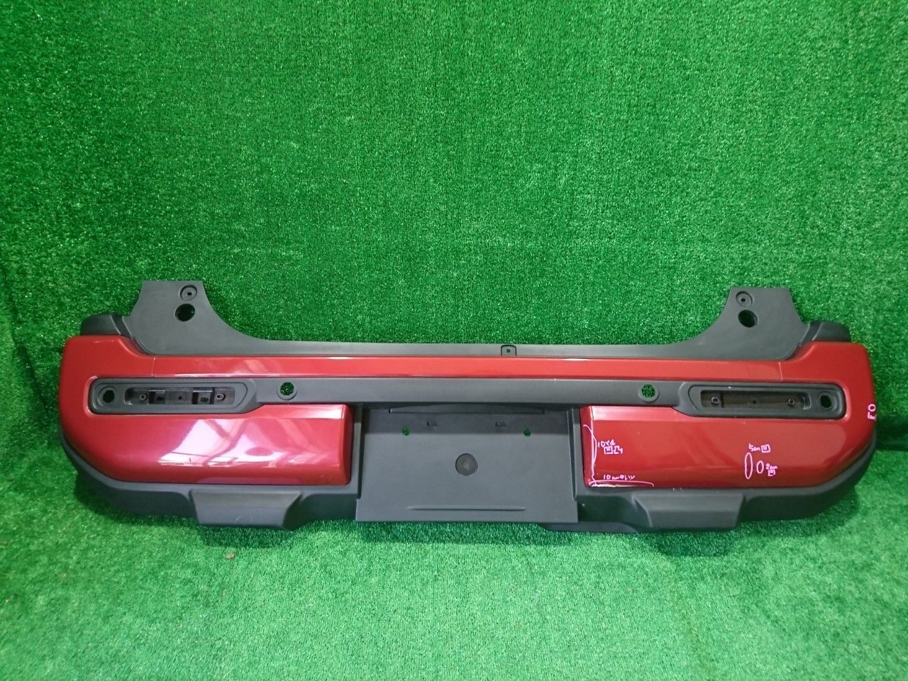 MR52S ハスラー リアバンパー 無塗装黒×レッド 19034